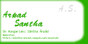 arpad santha business card