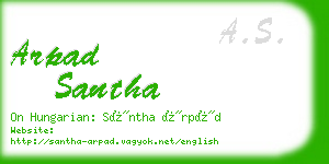 arpad santha business card